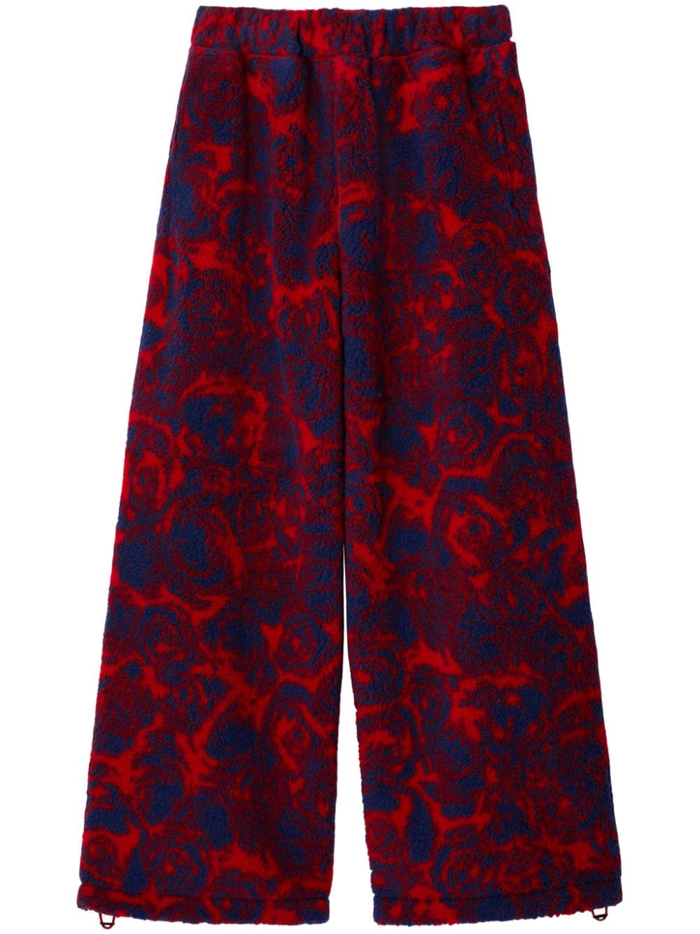 rose-print fleece trousers