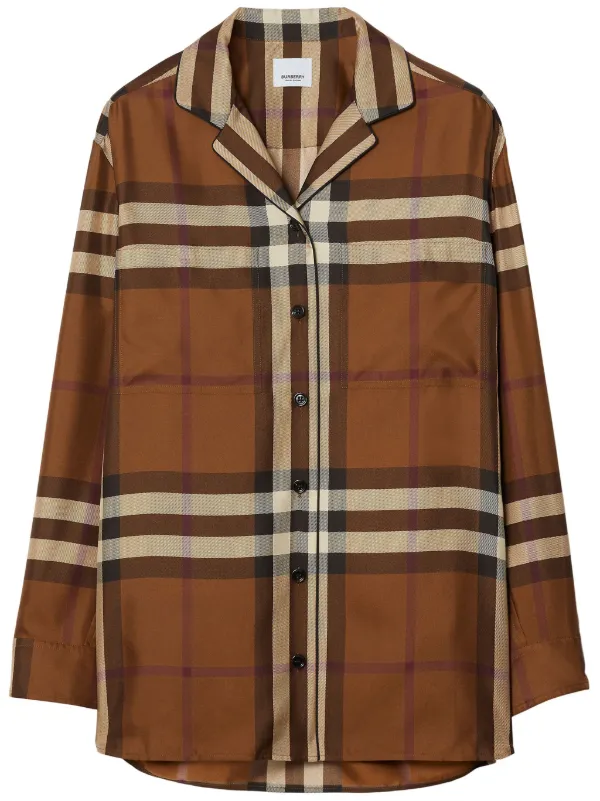 Burberry チェック シルクシャツ - Farfetch