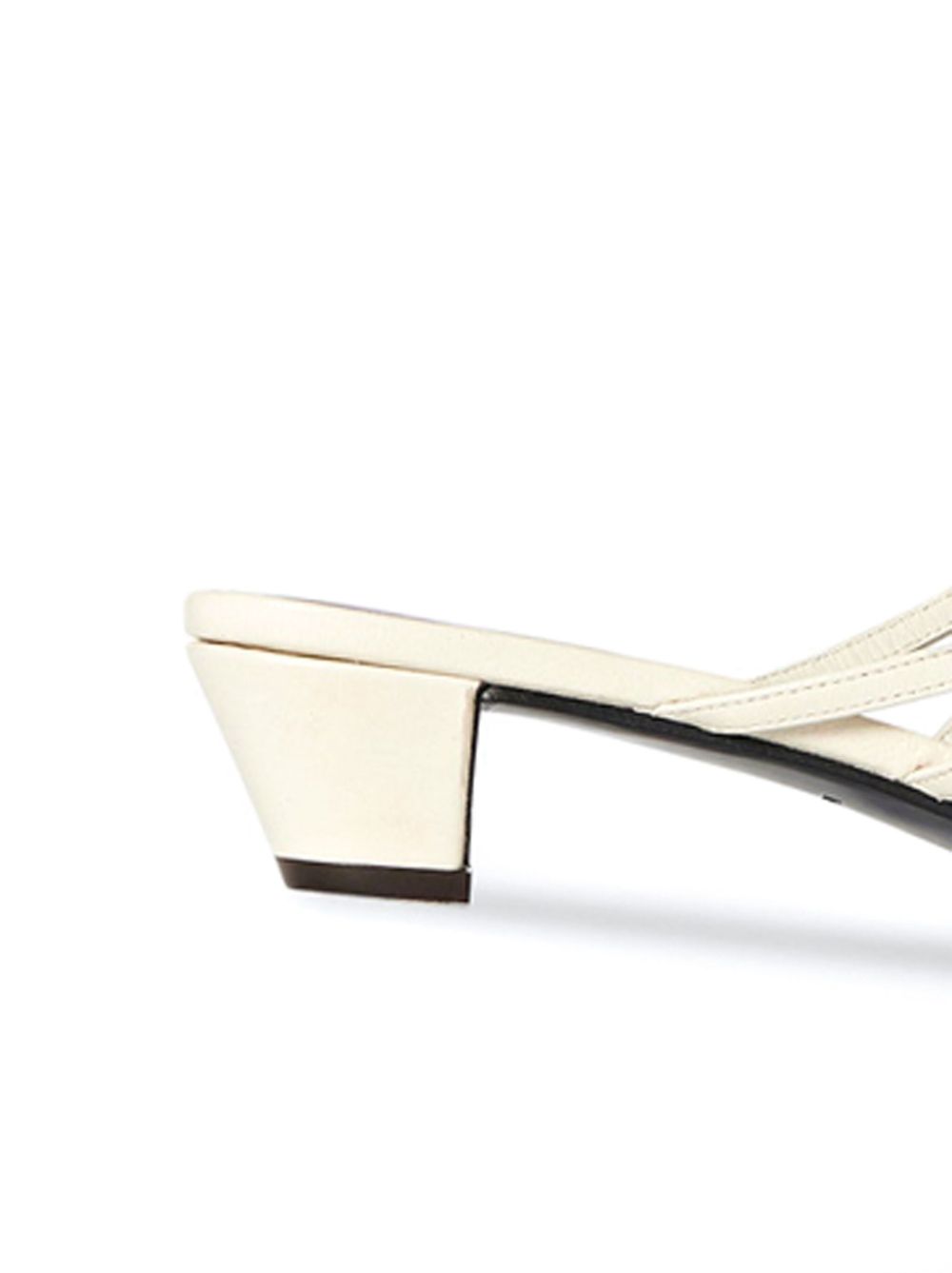 The Row Graphic Thong Kitten leather mules - Beige