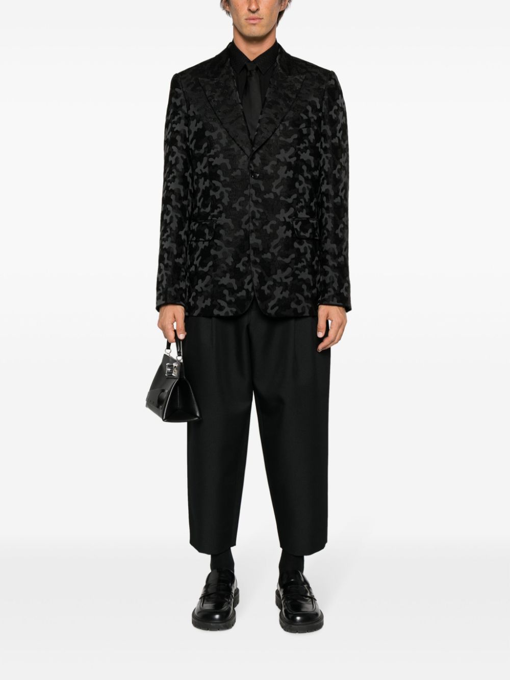 Comme Des Garçons Homme Plus pleat-detail cropped trousers - Zwart