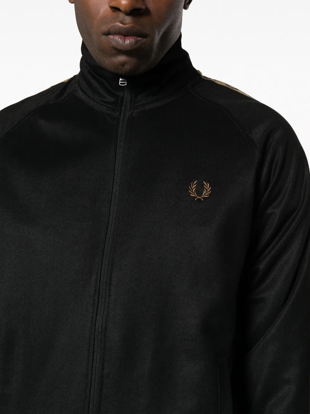 Fred Perry Taped Track Jacket In Black
