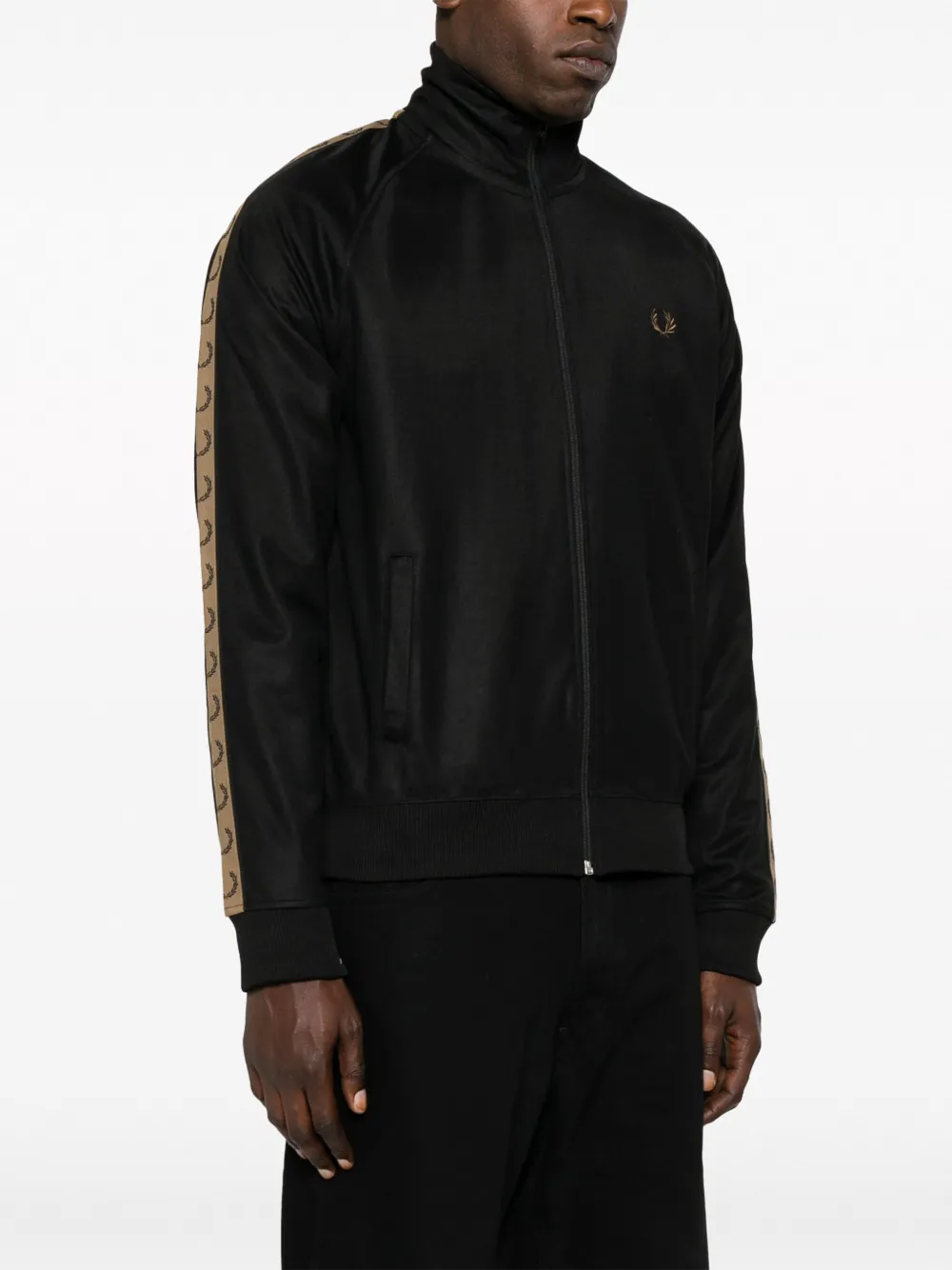 Fred Perry Taped Track Jacket In Black
