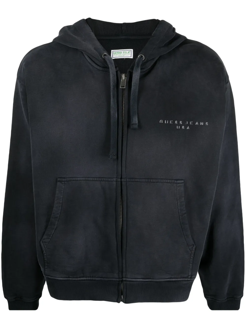 GUESS USA logo-print cotton hoodie