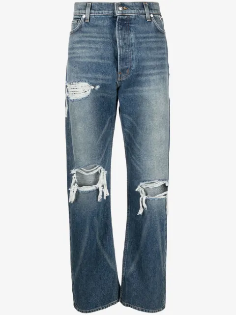 RHUDE jeans rectos Boxer con efecto envejecido