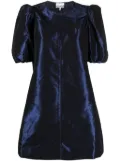 GANNI taffeta puff-sleeves minidress - Blue