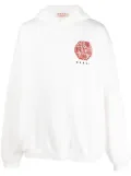 Marni graphic-print cotton hoodie - White