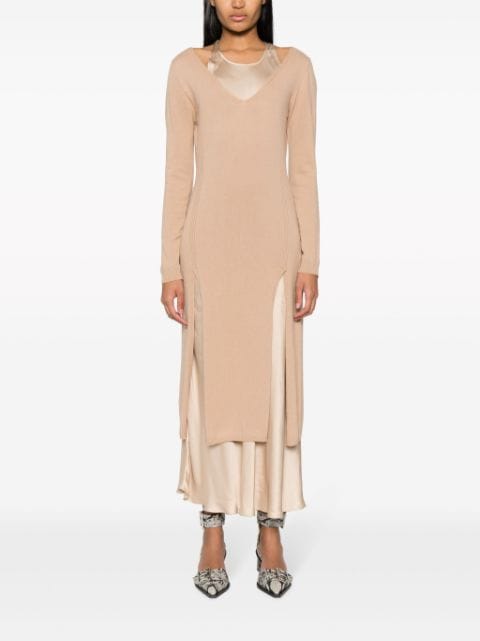 long-sleeve layered jumper dress