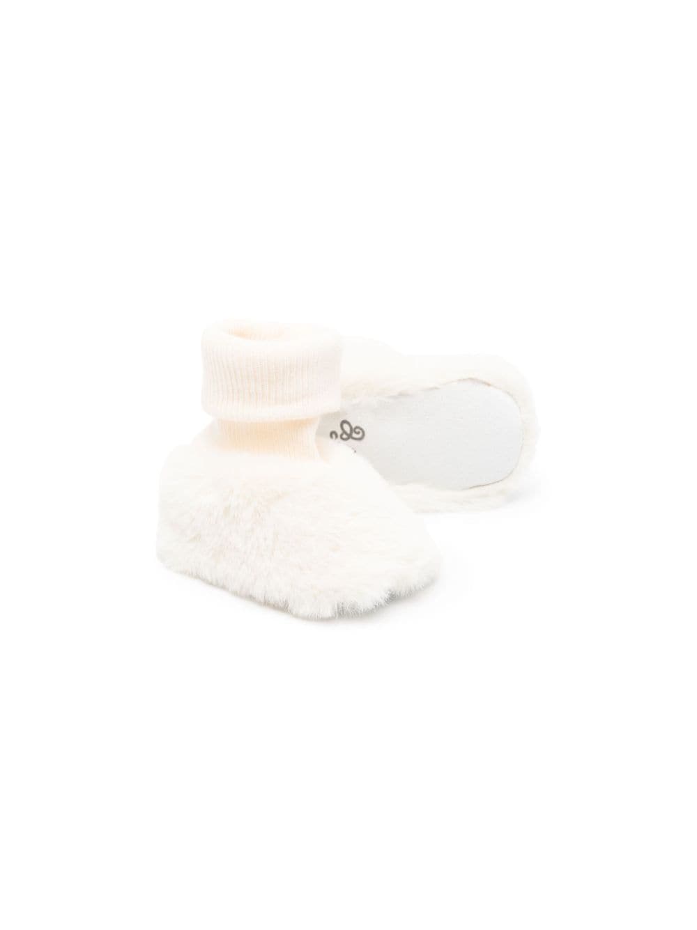 Shop Tartine Et Chocolat Faux-fur Leather Slippers In White