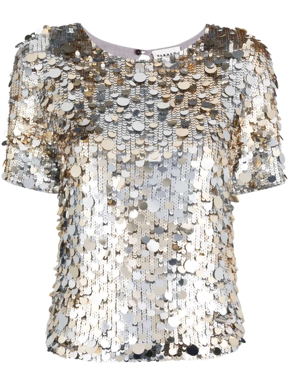 P.A.R.O.S.H. Blouse met pailletten Zilver
