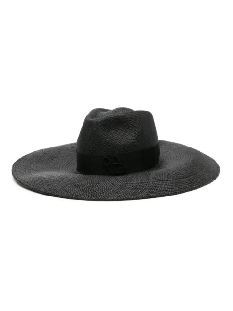 Ruslan Baginskiy monogram-appliqué wide-brim fedora hat