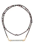 Marie Lichtenberg 18kt yellow gold Candy Cane diamond necklace - Blue