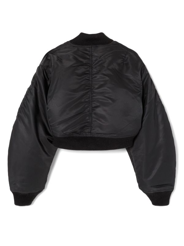 Red cropped deals bomber jacket