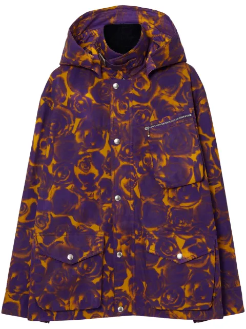 Burberry Rose-print hooded jacket