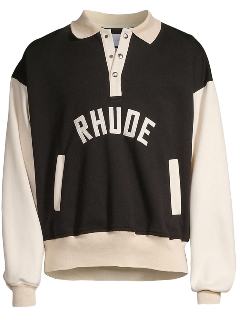 RHUDE LOGO-EMBROIDERED COTTON-BLEND POLO SHIRT