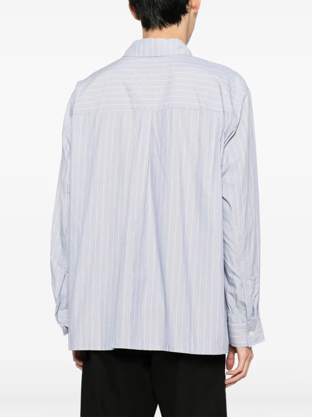 Adish Nafnuf Logo-embroidered Striped Shirt In Blau