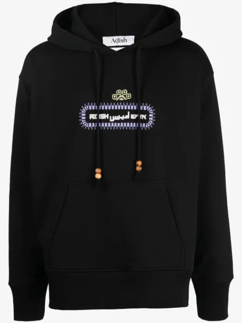 Adish Alkhws logo-print cotton hoodie