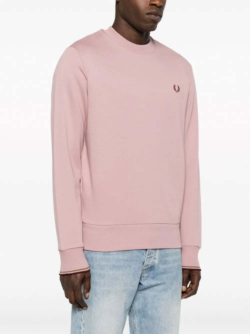 Fred Perry Sweater met geborduurd logo Roze