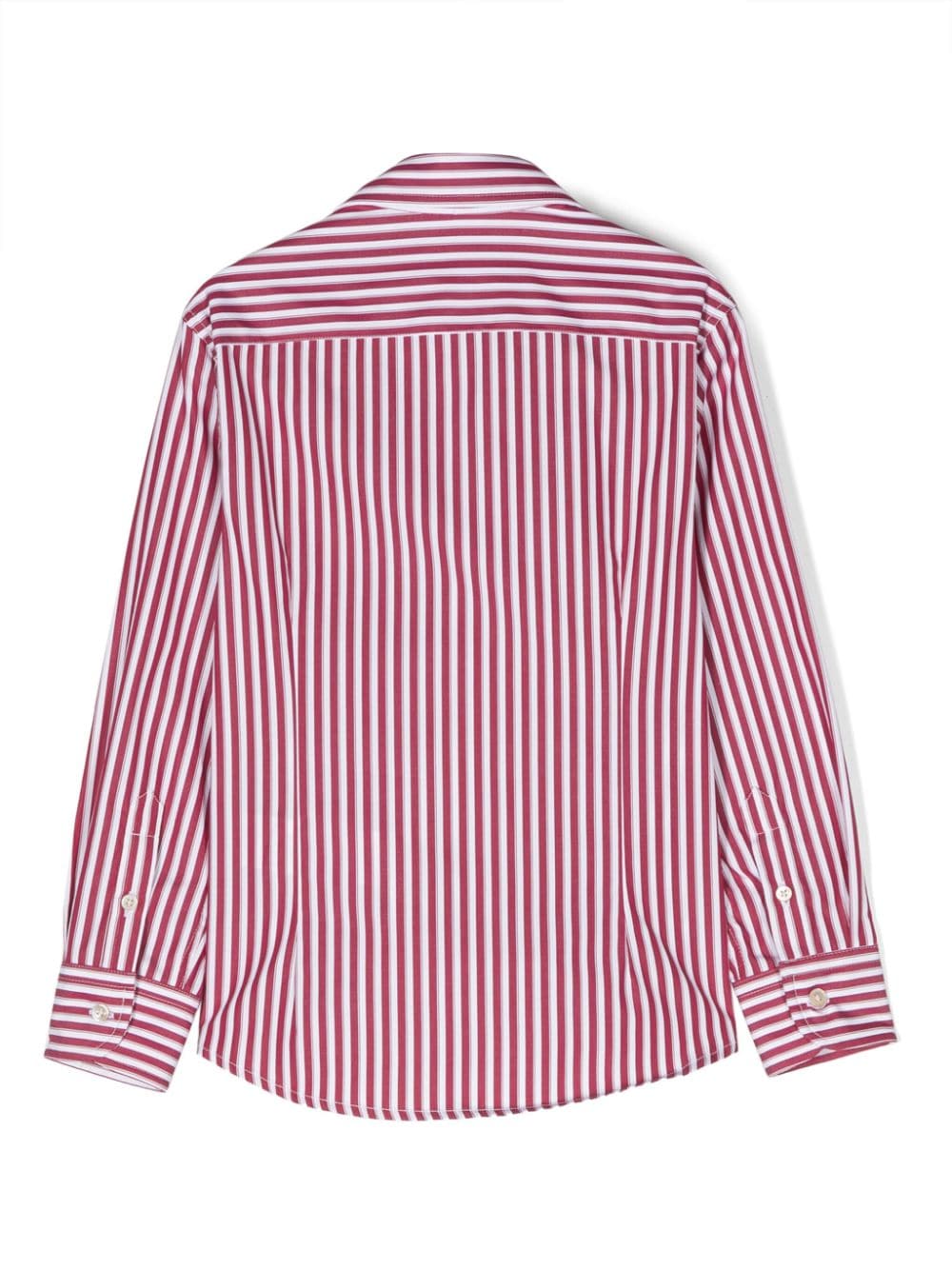 Eleventy Kids stripe-print cotton shirt - Rood