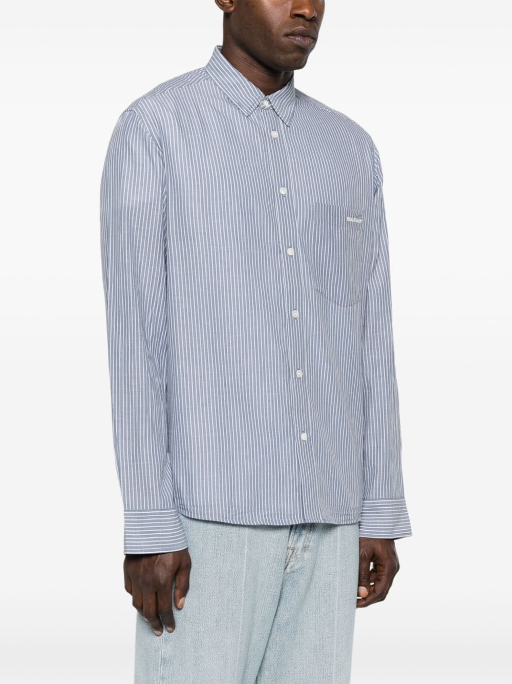 Shop Marant Jasolo Striped Shirt In Blue
