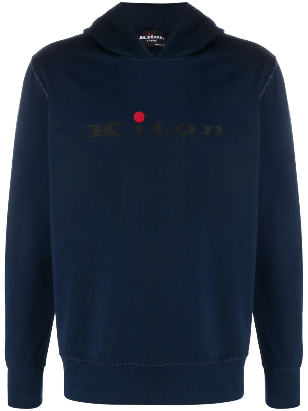 Kiton Hoodie met logoprint Blauw