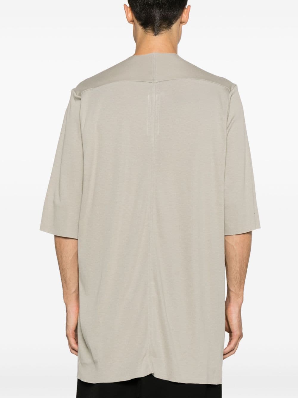 Shop Rick Owens Panelled-design Organic Cotton T-shirt In Neutrals