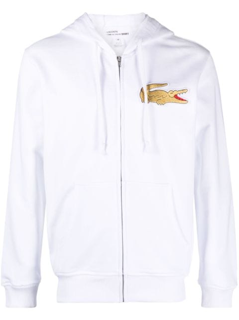 Comme Des Garçons Shirt x Lacoste logo-patch cotton hoodie