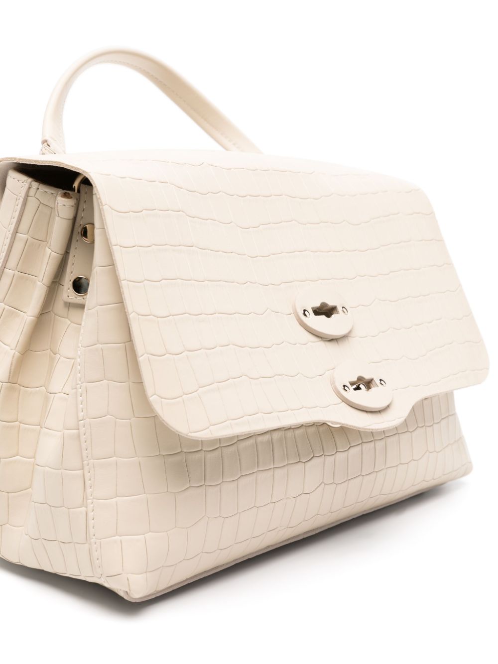 Zanellato Postina shopper met krokodillen-reliëf Beige