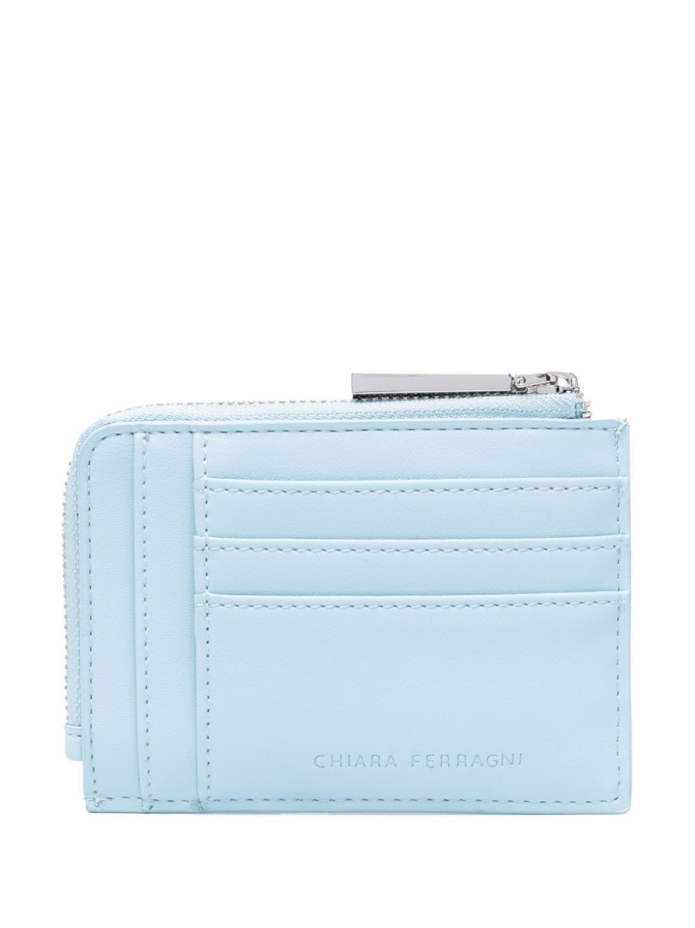 Chiara Ferragni Eyelike-detail zip-up wallet - Blauw