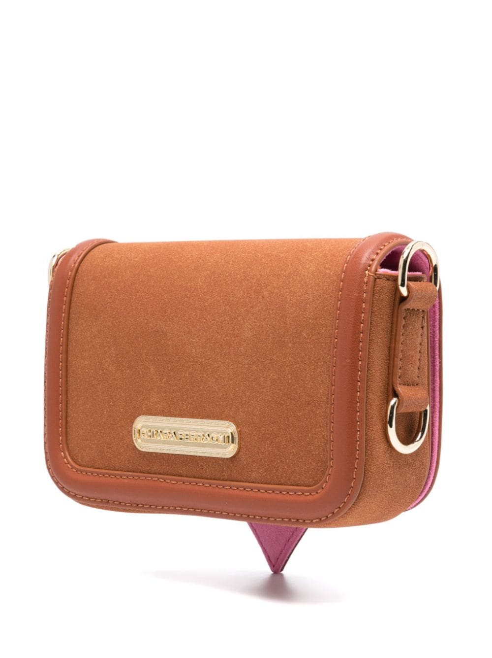 Shop Chiara Ferragni Eyelike-embossed Crossbody Bag In Brown