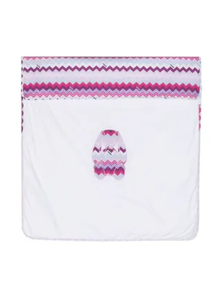 Missoni Kids bunny embroidered zizag print Blanket Farfetch