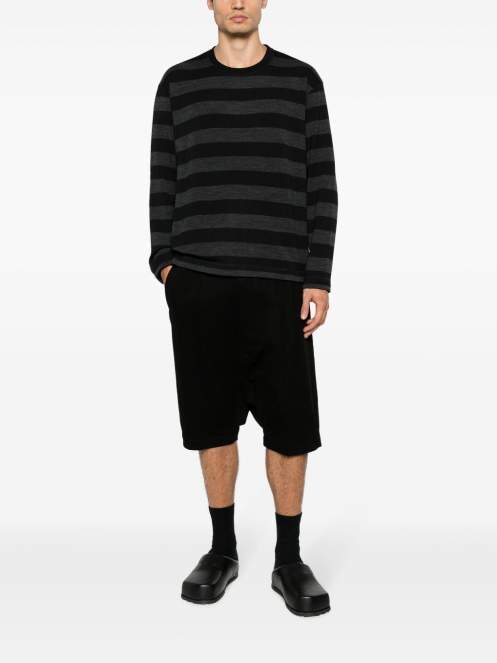 Junya Watanabe MAN striped crew-neck sweatshirt - Zwart