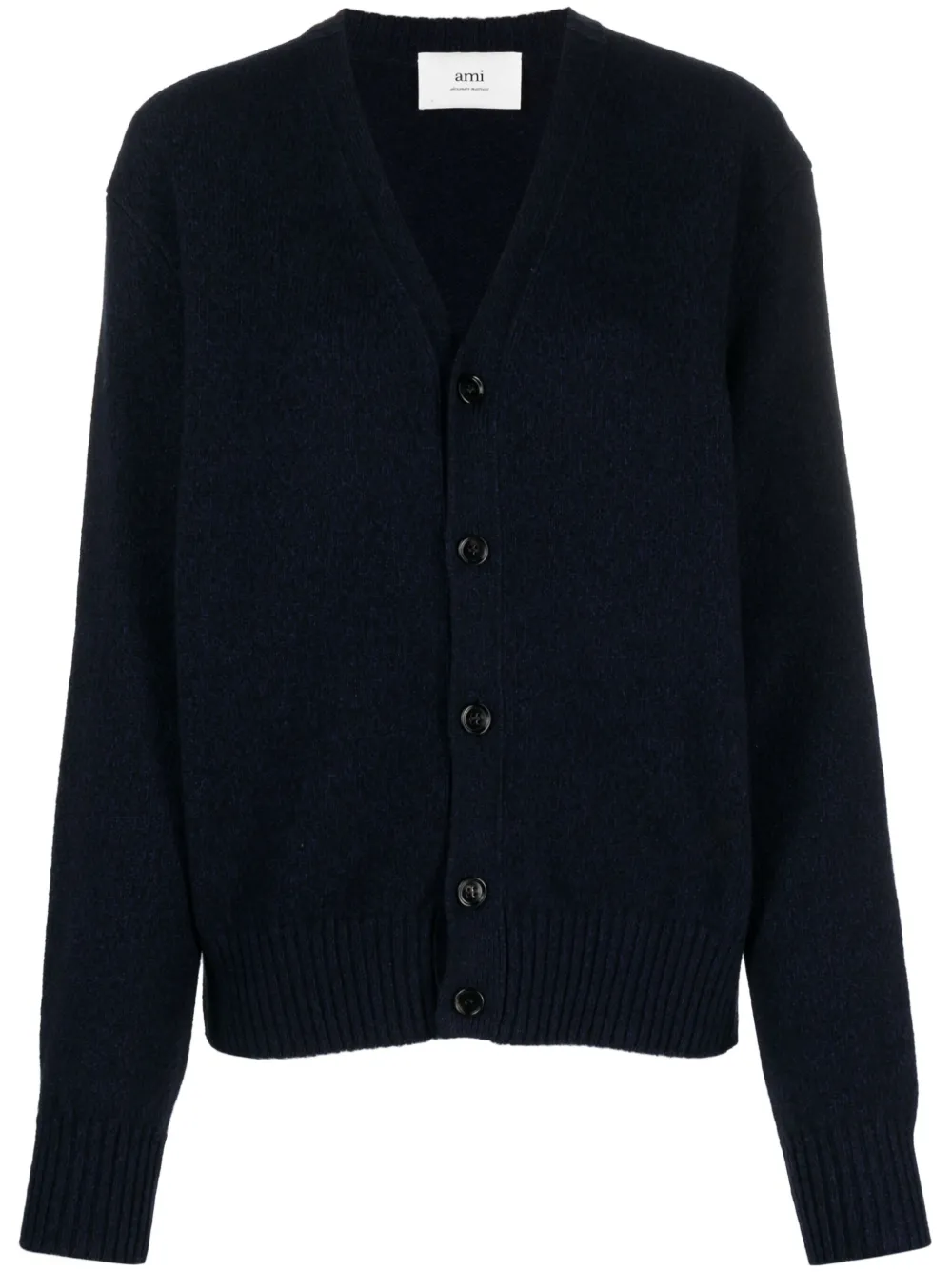 Ami Alexandre Mattiussi Cashmere-wool Knitted Cardigan In Blue