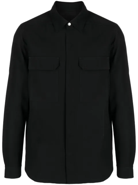 Rick Owens sobrecamisa con bolsillos de parche