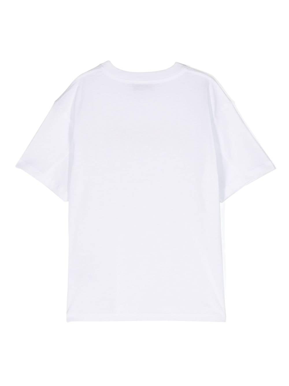 Shop Missoni Logo-embroidered Cotton T-shirt In 白色
