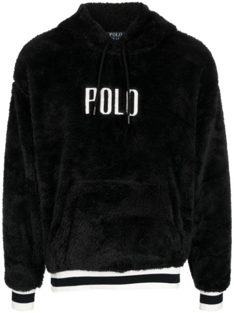 Polo Ralph Lauren logo-embroidered faux-shearling hoodie Men