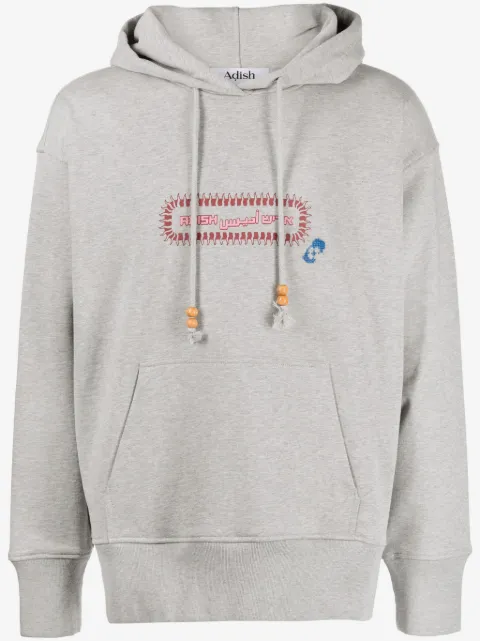 Adish Alkhws logo-print cotton hoodie