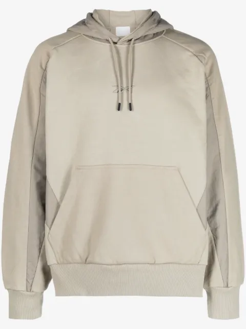 Reebok logo-embroidered cotton hoodie
