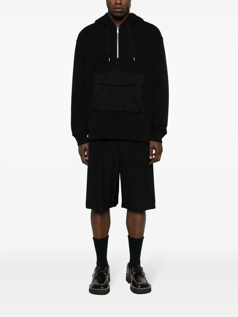 Comme Des Garçons Homme zipped cotton hoodie - Zwart