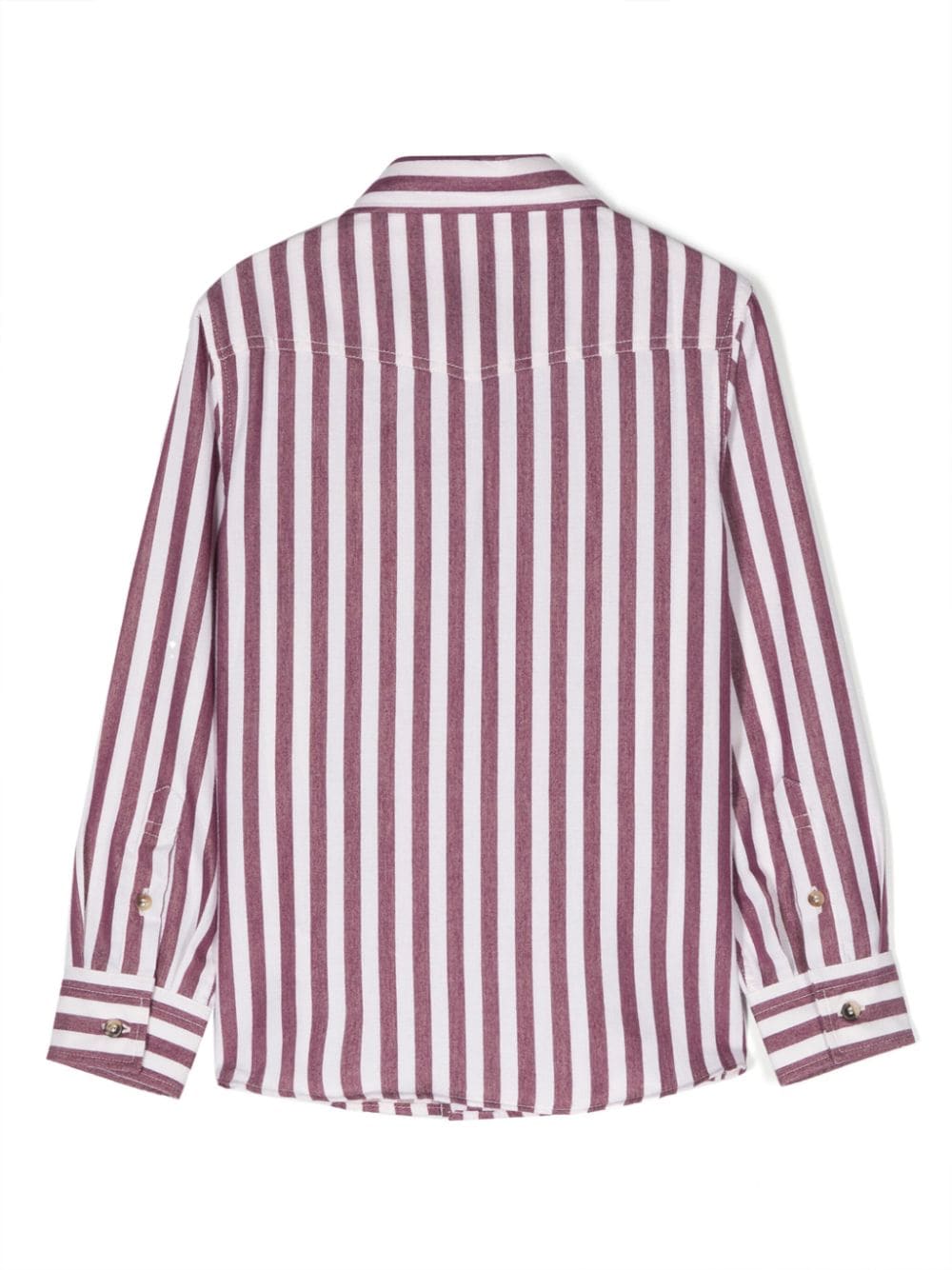 Shop Brunello Cucinelli Stripe-print Cotton Shirt In 红色