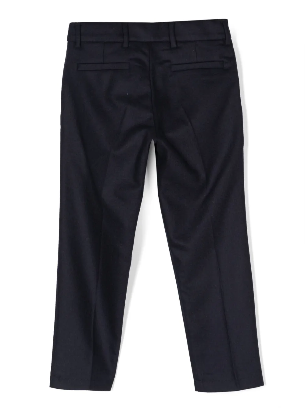 Shop Fay Pressed-crease Textured Straight-leg Trousers In Blue