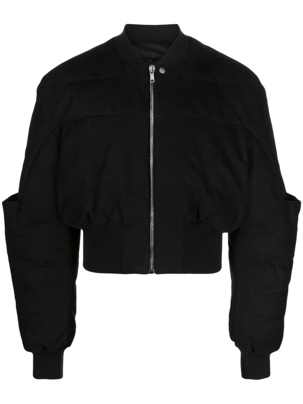 Rick Owens Long-sleeve Cropped Bomber Jacket In Black