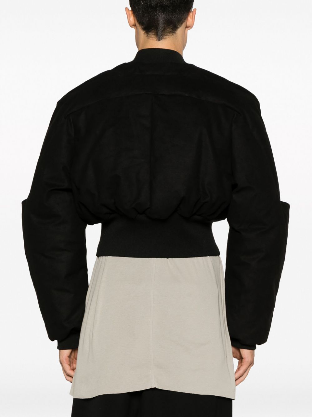 Shop Rick Owens Padded Cropped Bomber Jacket In Black