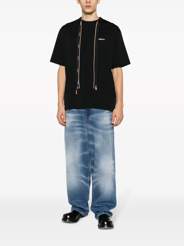 AMBUSH ホルチェン 装飾 クルネック Tシャツ 【関税込】 AMBUSH クルーネック Tシャツ | ブラック | FARFETCH JP