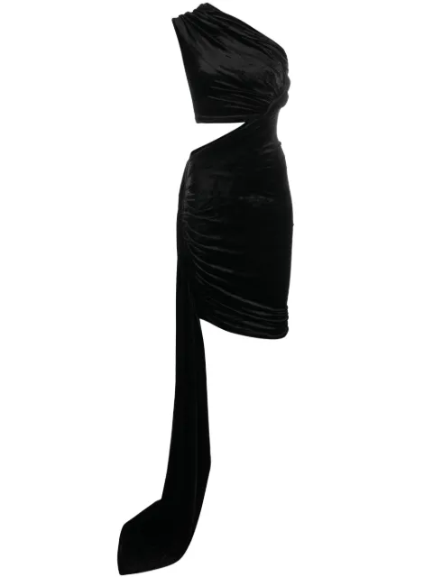Rick Owens Lilies draped-detail velvet midi dress