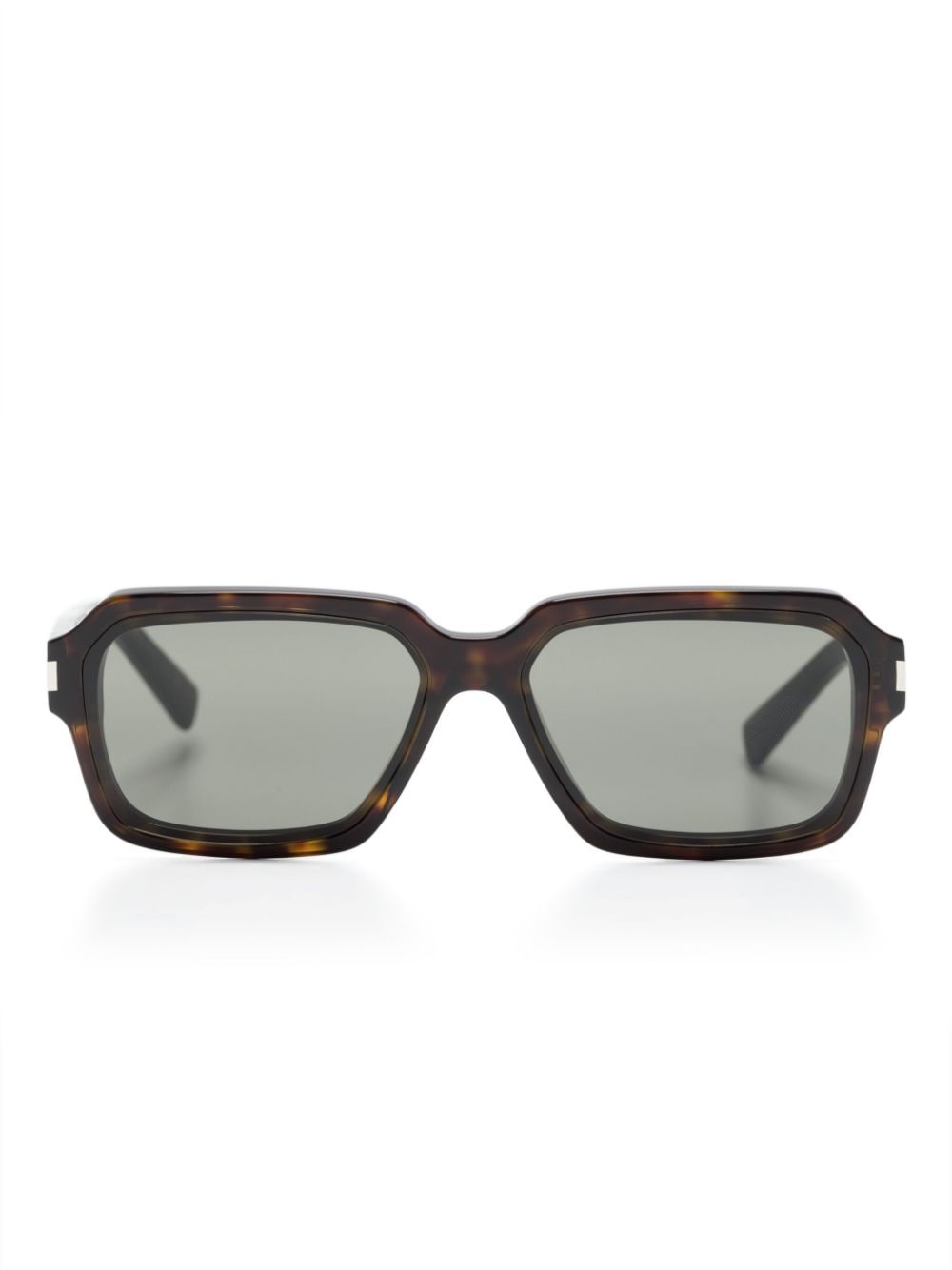 Saint Laurent Tortoiseshell-effect Square-frame Sunglasses In Braun