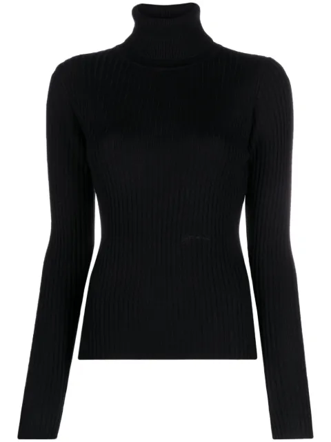 GANNI cut-out merino-wool jumper