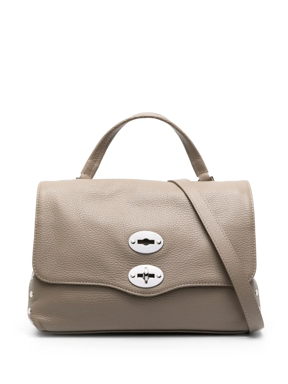 Zanellato Small Postina Leather Tote Bag In Grey