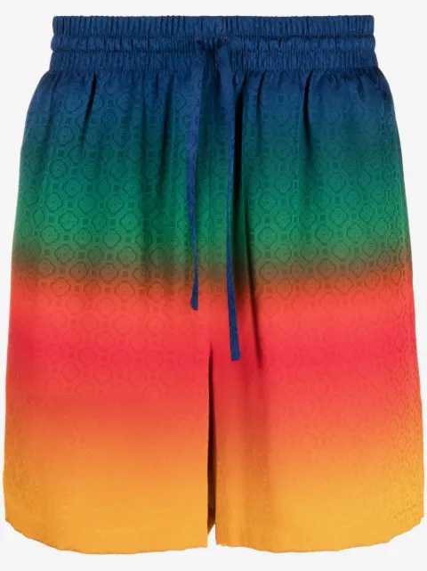 Casablanca Peace Gradient silk shorts