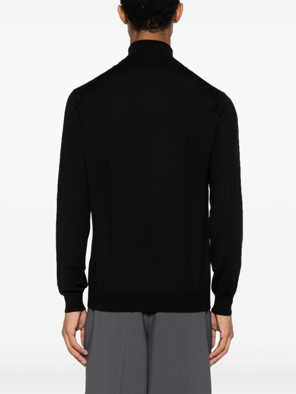 Shop Laneus Roll-neck Fine-knit Jumper In Black
