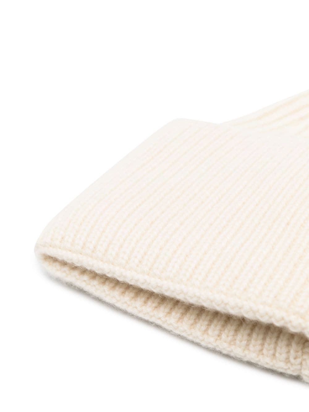 Laneus ribbed-knit cashmere beanie - Wit